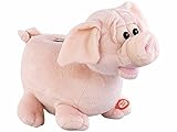 infactory Spardose mit Sound: Grunzendes Plüsch-Sparschwein mit wackelnden Ohren, Batteriebetrieb (Sparschwein mit Geräusch, Spardose mit Geräusch, Elektronische)