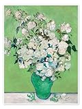 Weiße Rosen Poster von Vincent van Gogh 13 x 18 cm Grün Wandbilder Wanddeko
