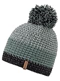 Ziener Unisex INTERCONTINENTAL Bommel-Mütze | gehäkelt Fleece-Futter dreifarbig, gray seal, Usex