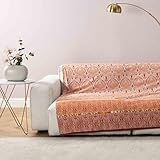 Bassetti Granfoulard Sofaüberwurf, Überwurf für Sofa, Überwurf, Tischüberwurf, 270 x 270 cm, Art. Nairobi Rot R1