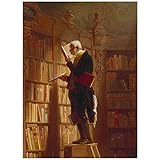JUNIWORDS Poster, Franz Carl Spitzweg, Der Bücherwurm, Detail, 90 x 65 cm (3000231)