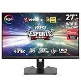 MSI Optix MAG274QRFDE-QD 27 Zoll (69 cm) Gaming Monitor, WQHD (2560x1440), Rapid IPS, 165Hz, 1ms, Flat, G-Sync, Quantum Dot, HDR, HDMI, DisplayPort, schwarz