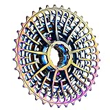 JFOYH 2022 Ultralight Series 11 Speed Cassette for Rennrad 11-28T/11-32T/11-34T/11-36T Compatible with Shimano and Sram Standard HG-Hub Driver, Original Gift Box Packing-Rainbow