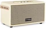 Bennett & Ross BB-860CW Blackmore - Retro Bluetooth Lautsprecher in Lederoptik - 60W Stereo Speaker mit Bass - USB-Anschluss - kabelgebundene Vintage Box - 3,5mm Klinke Aux-Anschluss - Creme Weiß