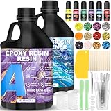 RDDAIPE Epoxidharz Set 4L/135.2oz, Epoxy Resin, Epoxyd-Harz Set, 1: 1 Kunstharz Gießharz, Ungiftig, Transparent, Schnellhärtend, Epoxid Harz für Holz, Schmuck, Art Craft, Formen,Untersetzer,Anfänger
