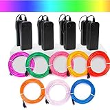 Mioke EL Draht Neon leuchtende 8 colors x 3m Strobing Elektrolumineszenz mit 3 Modus für Halloween Weihnachtsfeier DIY Dekoration