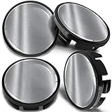 SkinoEu 4 x 65mm Nabendeckel Felgendeckel Radnabenabdeckung Nabenkappen Felgenkappen Radkappen Alufelgen Kompatibel mit VW 3B7 601 171 / 6U7 601 171 Silber CV 3