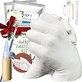 Oycevila Handabdruck Set & Hand Gipsabdruckset für Paare, Geschenk für Hochzeit, Jahrestag, Geschenk für Sie und Ihn, Hand Gipsabdruck Set für Paare mit Goldfarbe