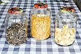 AGROHIT Einmachglas 3 St Gurkenglas Einmachgläser Einweckglas 3 L Glas +Deckel 3 Stück