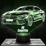 Nachttischlampe - Touch-Nachtlicht Auto Supercar M8 competition 3D-LED-Lampe Illusion, Geschenkidee Weihnachten Geburtstag Junge und Mädchen Nachttischlampe Kinder- oder Erwachsenenzimmer TOP