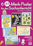 6 A1-Poster für den Sachunterricht: Deutschland, Europa, Wasserkreislauf, Sonnensystem, Bäume, Ernährungspyramide: 6 Poster (Merk-Poster)