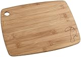 Fackelmann Schneidbrett TROPICAL, Bambus-Schneidebrett mit Tukan-Gravierung, Frühstücks- oder Brotzeitbrett, bruch- und schnittfestes Holz-Brettchen (Farbe: Braun), Menge: 1 Stück