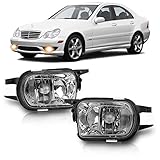 TangMiGe Nebelscheinwerfer für Mercedes Benz W203 S203 CL203 C209 A209 C215 R171, C Klasse Sportcoupe CLC Klasse CLK Klasse S Klasse Coupe CL Klasse SLK, 05/2000 - 12/2011, HB4, 1 Paar, Klar Objektiv