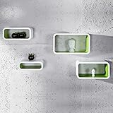 cagü – Design-Klassiker Retro Lounge 4er Set WANDCUBEN [Venus] Weiss-GRÜN RECHTECK, NEU!