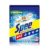 Spee Aktiv Pulver Universal Vollwaschmittel 4 + 1 (50 Waschladungen), Waschpulver mit 4 + 1 Formel vereint Reinheit, Strahlkraft, Frische & Nachhaltigkeit, 20° - 95° C