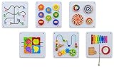 Betzold 756307 - Holz-Wandspiel Motorik-Spielzeug 6er-Set Wandelemente Kinder