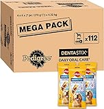 Pedigree DentaStix Daily Oral Care Zahnpflegesnack für große Hunde (+25 kg) – Hundeleckerli mit Huhn- & Rindgeschmack für jeden Tag – Großpackung (1 x 112 Stück)