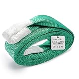 Dawnerz Schlaufen-Hebeband 2000 kg Direkt WLL, 2m - Schwerlast Hebegurt aus Polyester - Zweilagige Hebeschlinge mit Verstärkten Endschlaufen