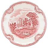 Generisch Tee- bzw. Kaffee- Untertasse Johnson Bros Old Britain Castles rot