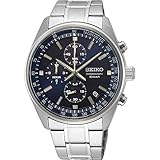 Seiko Herren-Uhr Quarz Edelstahl mit Edelstahlband SSB377P1, Blau
