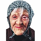 Carnival Toys 1657 - Maske Alte Frau mit Kopftuch, braun Hautfarben