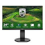 Philips 241B8QJEB - 24 Zoll FHD Monitor, höhenverstellbar (1920x1080, 60 Hz, VGA, DVI, HDMI, DisplayPort, USB Hub) schwarz