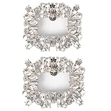 TRIXES Strass Silber Schuhclips Kristall Schuhklemmen für Damen High Heels 2 Stück, Einheitsgröße, Metall