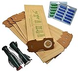 20 Staubsaugerbeutel MIT EXTRA STARKEM FLANSCH, 20 Duft, EB340/350 Ersatzbürsten kompatibel mit Vorwerk Kobold 118 119 120 121 122 mit ET340 / EB350