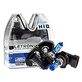 LETRONIX Halogen Auto Lampen H10 12V 8500K Kalt Weiß Xenon Optik Gas Ultra White Look Birnen Lampe Abblendlicht Nebelscheinwerfer Fernlicht Kurvenlicht Zulassung E-Prüfzeichen (LED Optik) (H10 42W)
