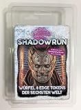 Pegasus Spiele 46107G Shadowrun: Würfel & Edge Tokens der Sechsten Welt, Schwarz