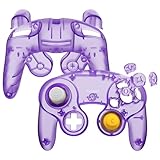 eXtremeRate Grips Case Shell kompatibel mit Nintendo Game Cube Controller, DIY-Ersatz Griff Gehäuse/D-Pad/Trigger/Thumbsticks Zubehör für NGC Gamecube Controller-Transparent Lila(KEIN Gamepad)