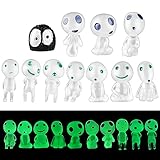 Cobee Glow in Dark Baumelfen Figuren Set, 10 Stück leuchtende Elfenfiguren mit 10 Stück schwarzen Geister Ornament Mikro Landschaftsdekoration Harz Feengarten Statuen für den Außenbereich, Terrasse