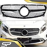SpeedyParts® Schwarz Diamant Front Grill Kühlergrill für Mercedes Benz GLA X156 AMG Line GLA 180 GLA 200 GLA 220 GLA250 2013-2016