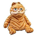 Fat Orange Cat Plush Fat Kitten Stuffed Animals Toy, Lifelike Yellow Tabby Cat Kitty Toy Kids Children Xmas Birthday Gifts (11.8Inch)