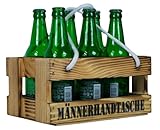 Kistenkolli Altes Land Bierträger mit Griffbändern Männerhandtasche in geflammt mit Platz für bis zu 6 Getränke Bierkiste Holzkiste kleine Tragetasche
