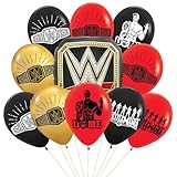 Ovanda Boxen Geburtstagsdekorationen Kampf Sport Wrestling Boxer Mottoparty Zubehör, Geburtstag Luftballons, Wrestling Gürtel, schwarz-rote Luftballons, Deadpool Geburtstag Deko, Kampfer, Boxen Sport