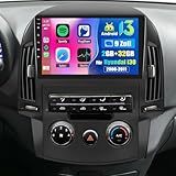Android 13 Autoradio 9 Zoll für Hyundai i30 2006-2011 manuelles Modell, 2DIN, Fit for Apple Carplay Android Auto mit Bluetooth FM RDS Navi GPS WiFi Lenkradsteuerung Rückfahrkamera+ Mic, 2+32G