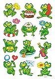 HERMA 5601 Lustige Tiere Sticker für Kinder, Frösche (36 Aufkleber, Papier, matt) selbstklebend, permanent haftende Motiv Etiketten für Mädchen und Jungen, bunt