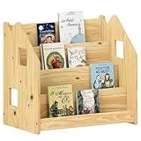 IDIMEX Bücherregal Bruno 4 Fächer aus Massivholz - Natur Montessori Bücherregal für Kinderzimmer, Stabil und sicher mit abgerundeten Ecken, Kinderzimmeraufbewahrung