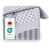 Blumtal Geschirrtücher Baumwolle 50x70 cm im 5er Set - Oeko-TEX zertifizierte Küchentücher - extrem saugstarke Geschirrhandtücher - Kitchen Towels waschbar bis 95 °C - Geschirrtücher Grau-Weiß Karo