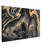 MuchoWow© Bilder Groß 120x80 cm XXL Wohnzimmer Goldene Deko Modern Wandbild Foto auf Leinwand Bild Schlafzimmer Room Decor Geschenke Marmor - Acryl - Gold - Luxe - Abstrakt