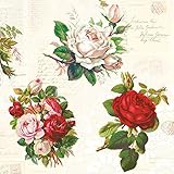 20 Servietten Englische Rosen Vintage | Blumen | basteln | Serviettentechnik 33x33cm