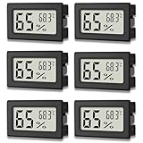 zoerbufan 6 Stück Thermometer Hygrometer, Digital Mini Luftfeuchtigkeitsmesser mit LCD, Temperature Humidity Meter Indoor für Babyzimmer,Schlafzimmer und Weinkeller - inkl. Batterien