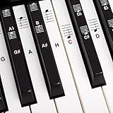 BELFORT Klavier + Keyboard Noten-Aufkleber für 49 | 61 | 76 | 88 Tasten + Ebook zum Noten lernen | Klavier Zubehör für schwarze + weiße Tasten | C-D-E-F-G-A-H | Klaviernoten lernen Kinder + Erwachsene