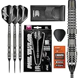 Target Darts Phil Taylor Power 8-Zero 4 Schwarzer Steel Tip Swiss Point Dart, Dartset mit 80% Wolfram, P8Z4, 23G | Spieler-Edition Darts mit Swiss Points, SP-Tool, inklusive schwarzem Dart-Etui