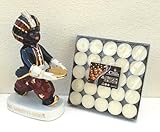 Porzellan Figur Porzellanfigur Werbefigur Sarotti Mohr mit 50 Teelichtern Tablett passend dafür selten rar 28 cm. S98