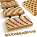 holz4home® Rollweg aus Lärche 25 cm I Holzweg Gartenweg zum Ausrollen I Witterungsbeständig, schnell trocknend und Stabil I Trittsteine rutschfeste Oberfläche durch Riffelung