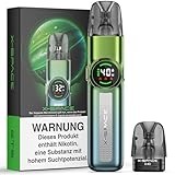 X-SAPCE E Zigarette Starterkit mit 1100mAh Akku, Nachfüllbar Vape Pod System für DTL/RDL/MTL Vaping ohne Liquid ohne Nikotin 2ml Pods