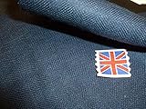Fischgräten-Wollstoff in Marineblau, gewebt in Großbritannien.