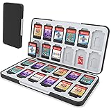 HEIYING Game Card Aufbewahrungsbox für Switch Game Card,Tragbare Schutzhülle Switch OLED Game Memory Card Storage mit 24 Game Card Slots und 24 Micro SD Card Slots. (Schwarz)